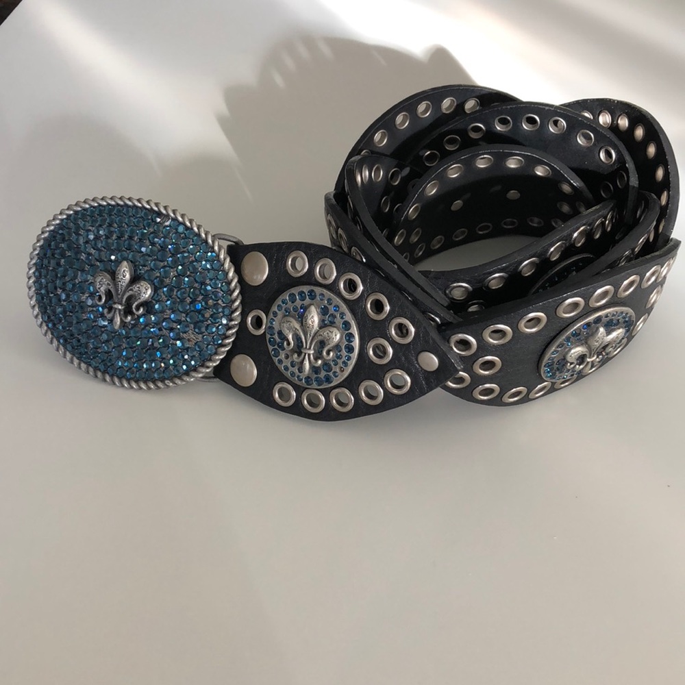 Royal Plush Fleur de Lis Swarovski crystal belt